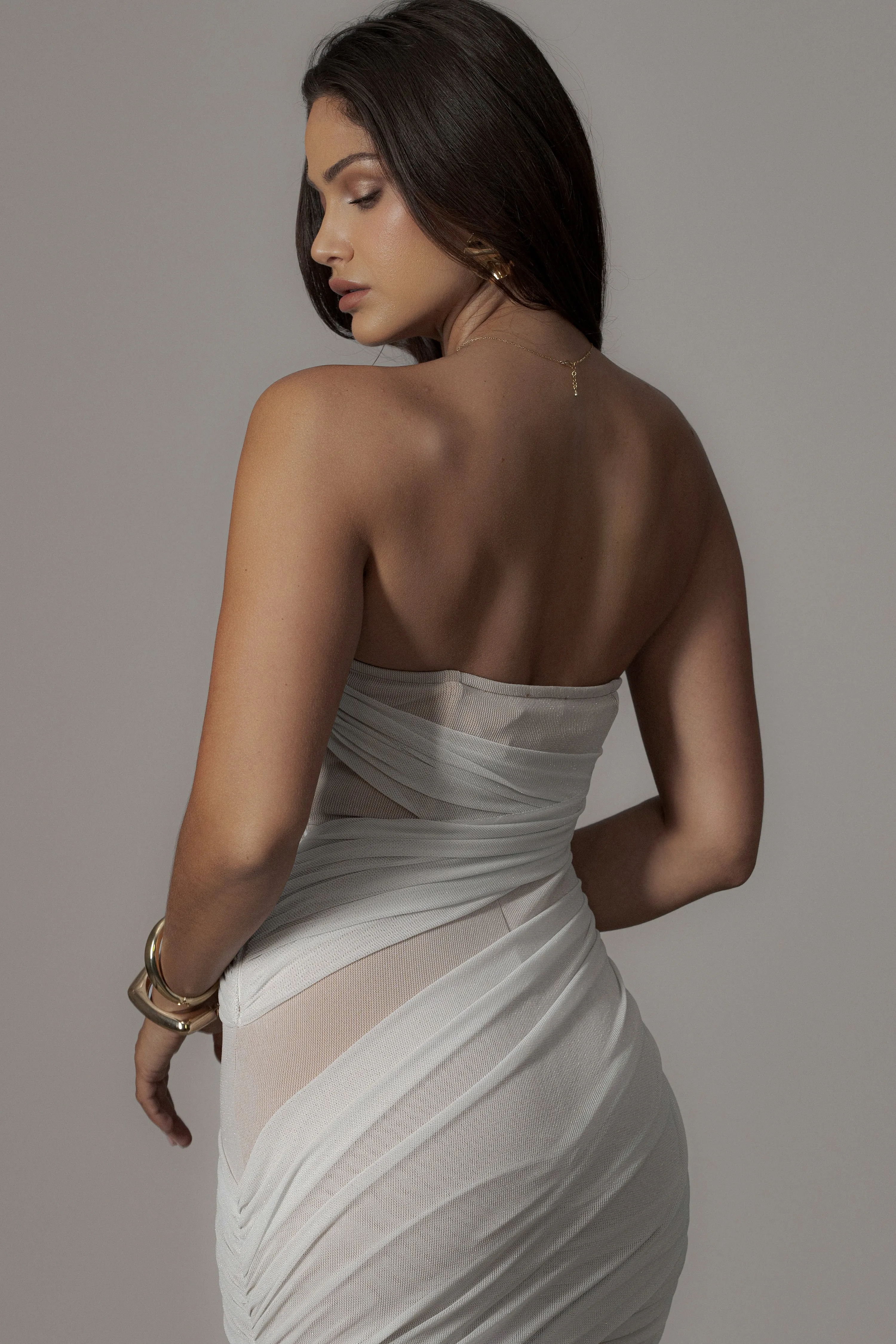 Ivory Catalina Lurex Knit Maxi Dress sold by JLUXLABEL product image thumbnail 5