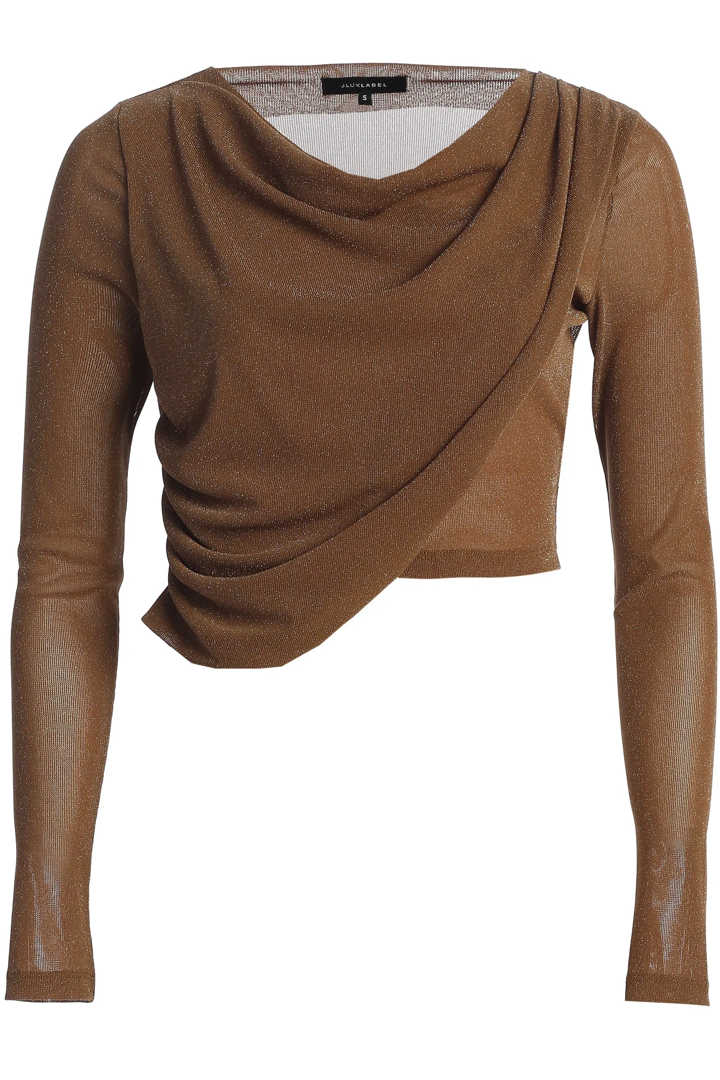 Tan Aubrianna Gathered Top sold by JLUXLABEL product image thumbnail 3