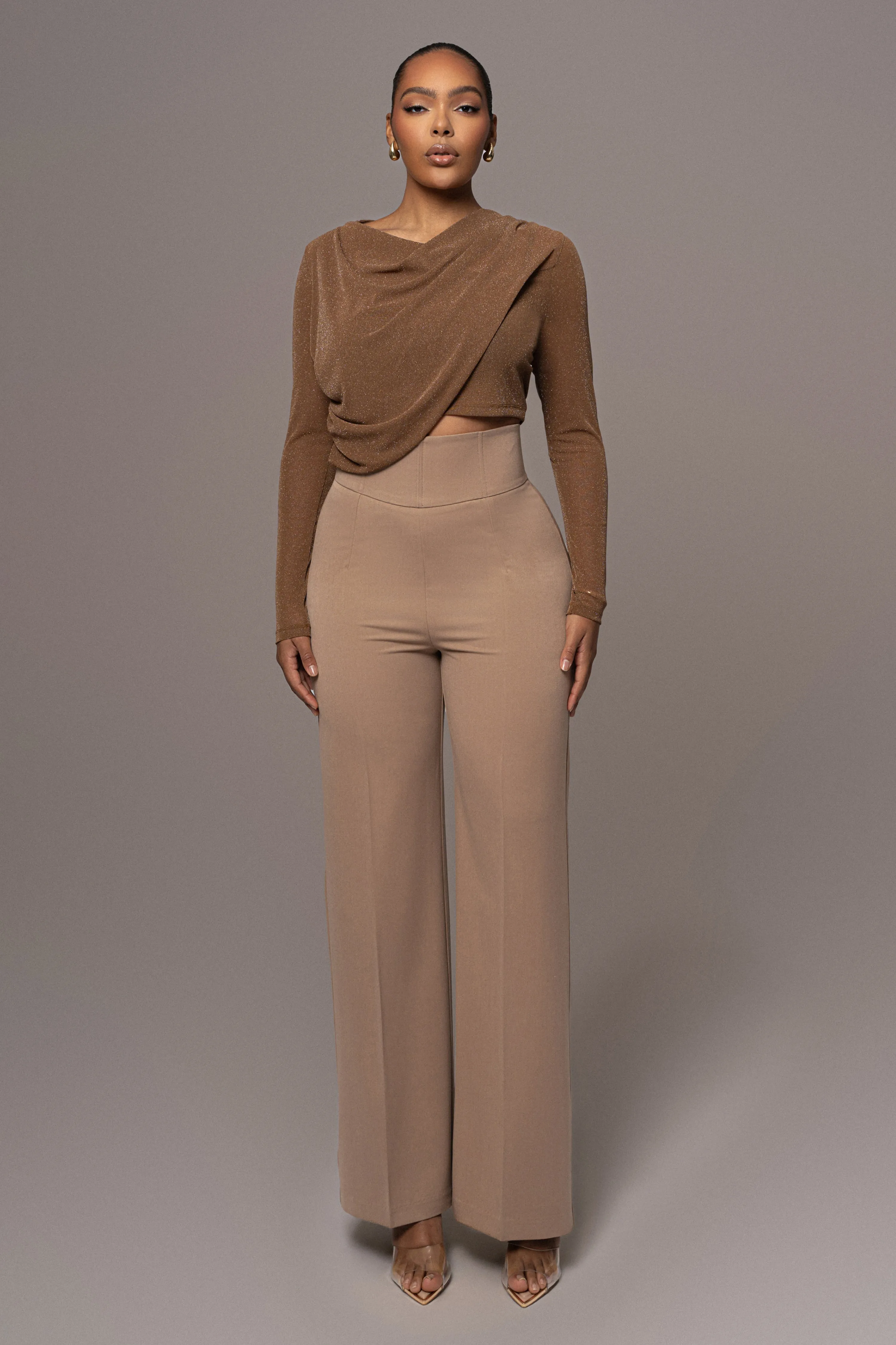 Tan Aubrianna Gathered Top sold by JLUXLABEL product image thumbnail 5