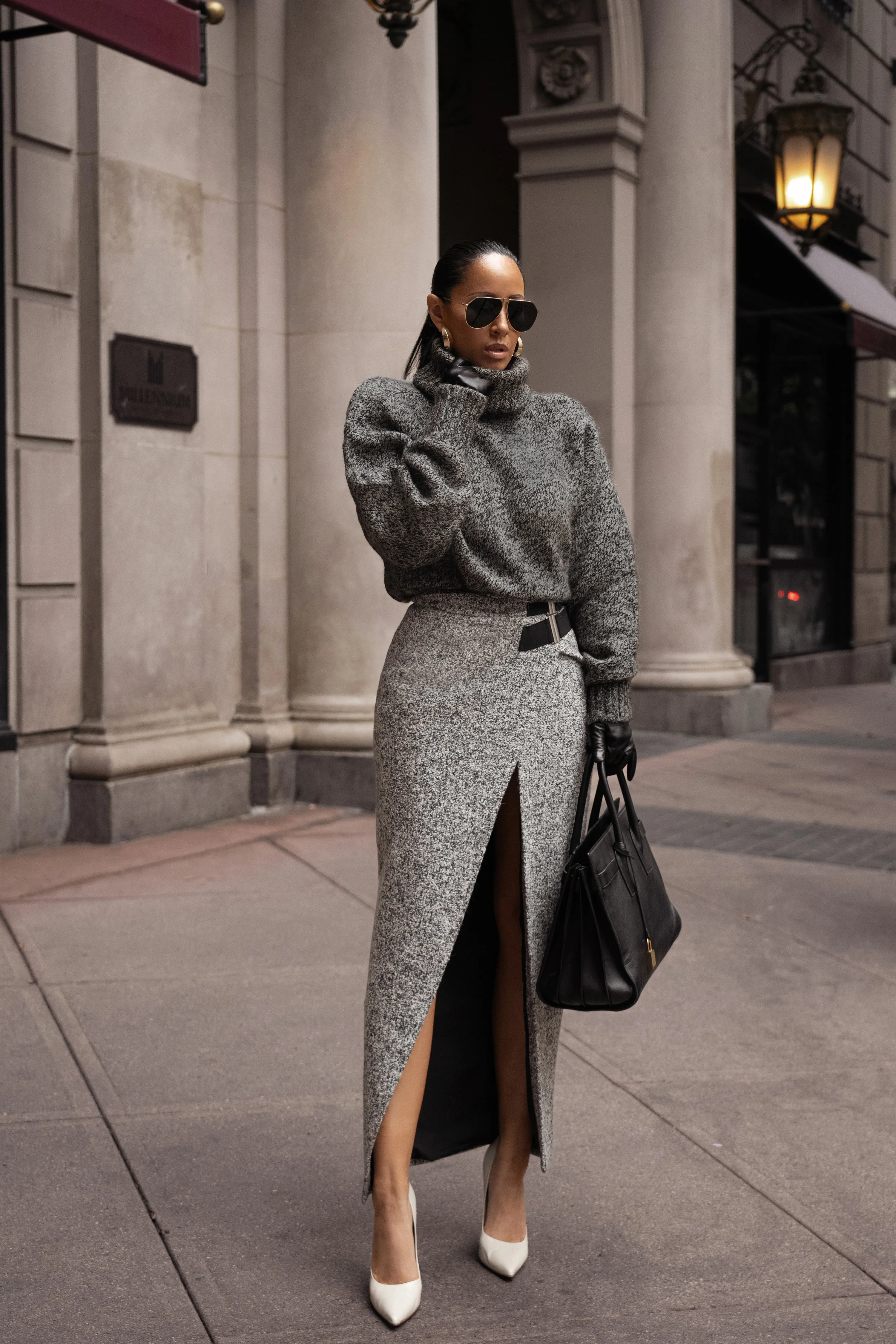 Grey New Beginnings Oversized Turtleneck sold by JLUXLABEL product image thumbnail 2