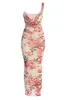 Ivory Floral Georgiana One Shoulder Maxi Dress sold by JLUXLABEL