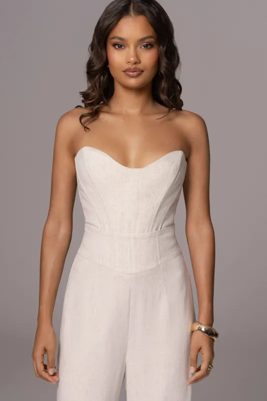 Natural Beyond The Sea Linen Corset sold by JLUXLABEL