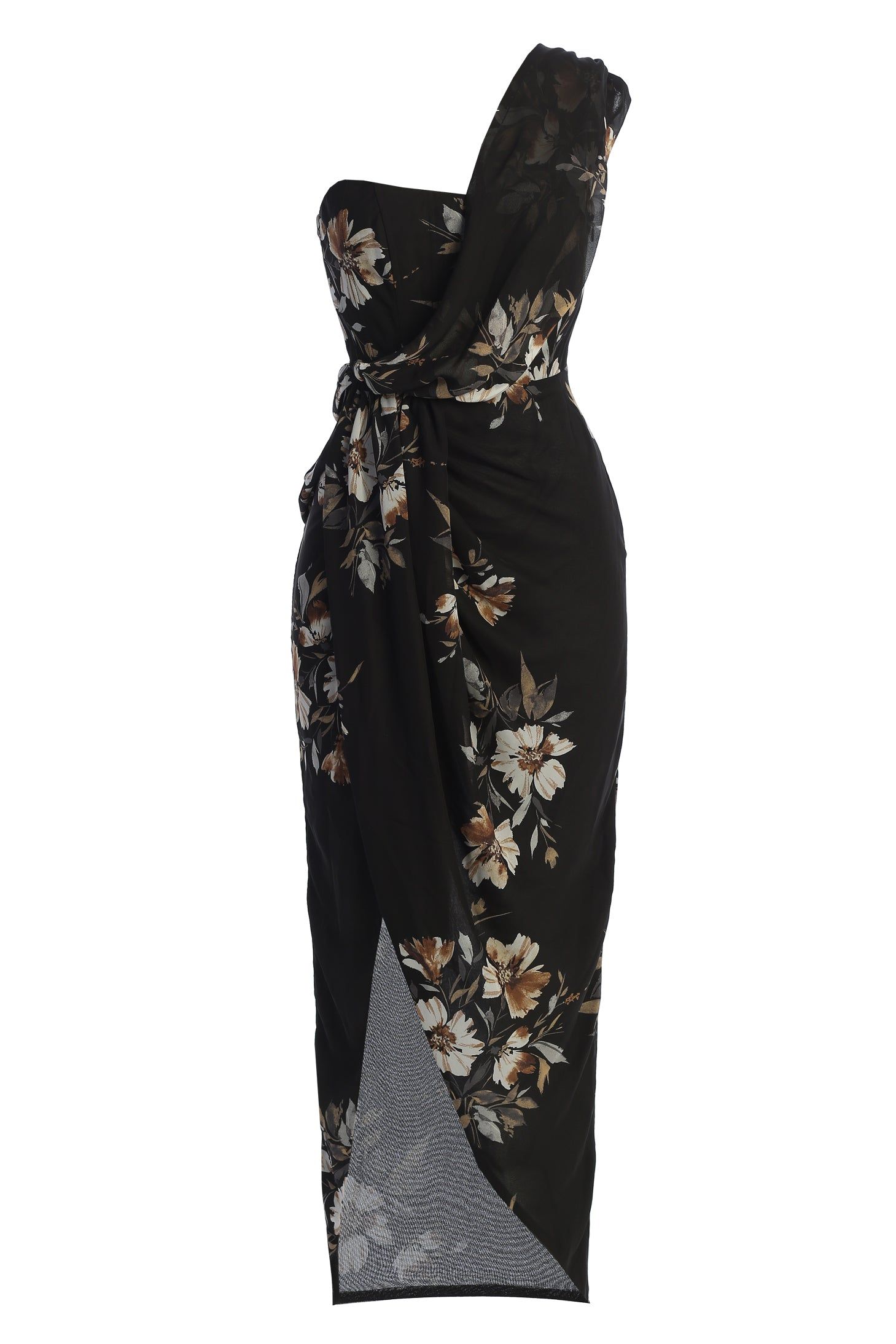 Grey Floral Dream Chiffon Dress sold by JLUXLABEL product image thumbnail 3