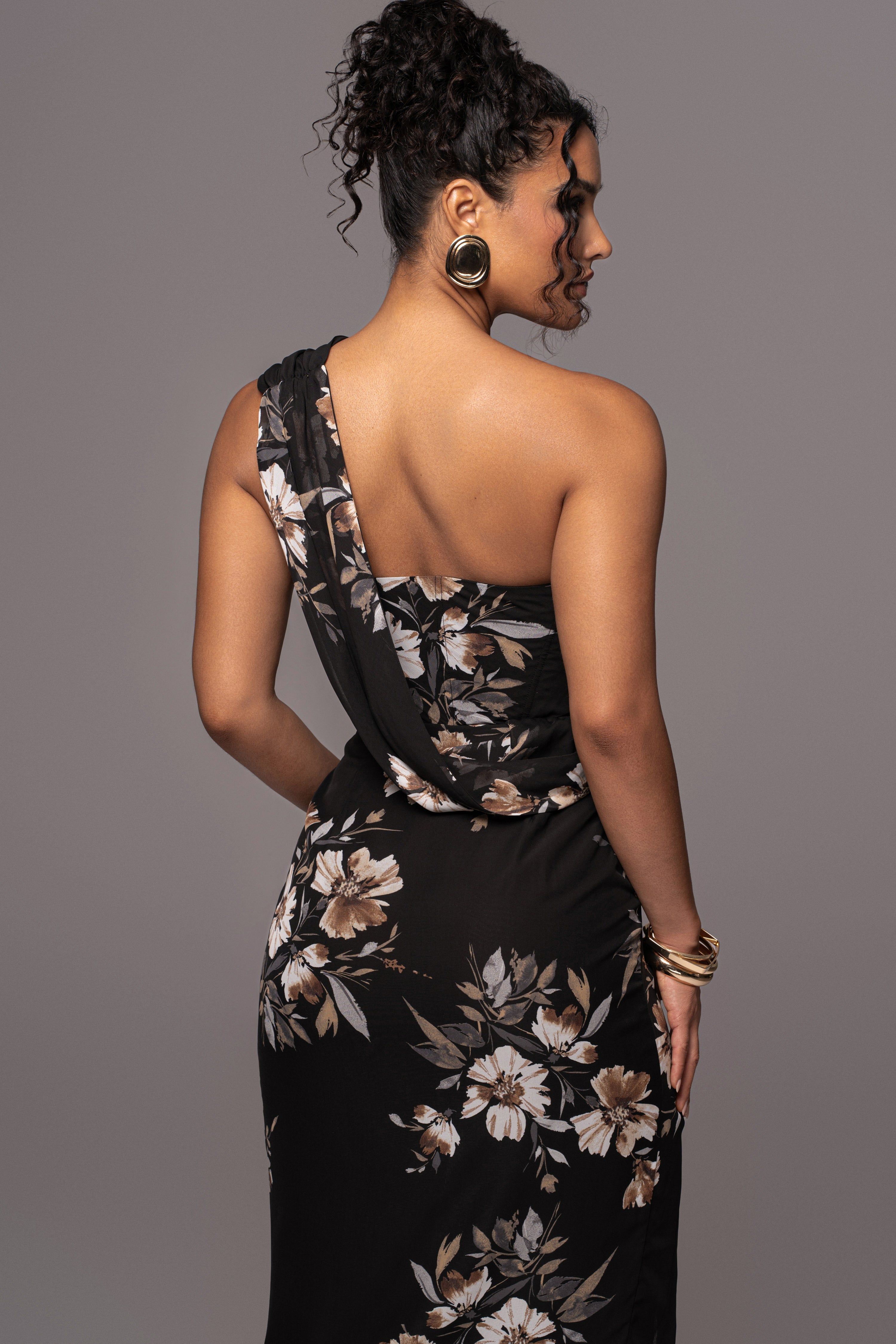 Grey Floral Dream Chiffon Dress sold by JLUXLABEL product image thumbnail 5