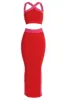 Red Heartbreaker Two-Piece Skirt Set sold by JLUXLABEL