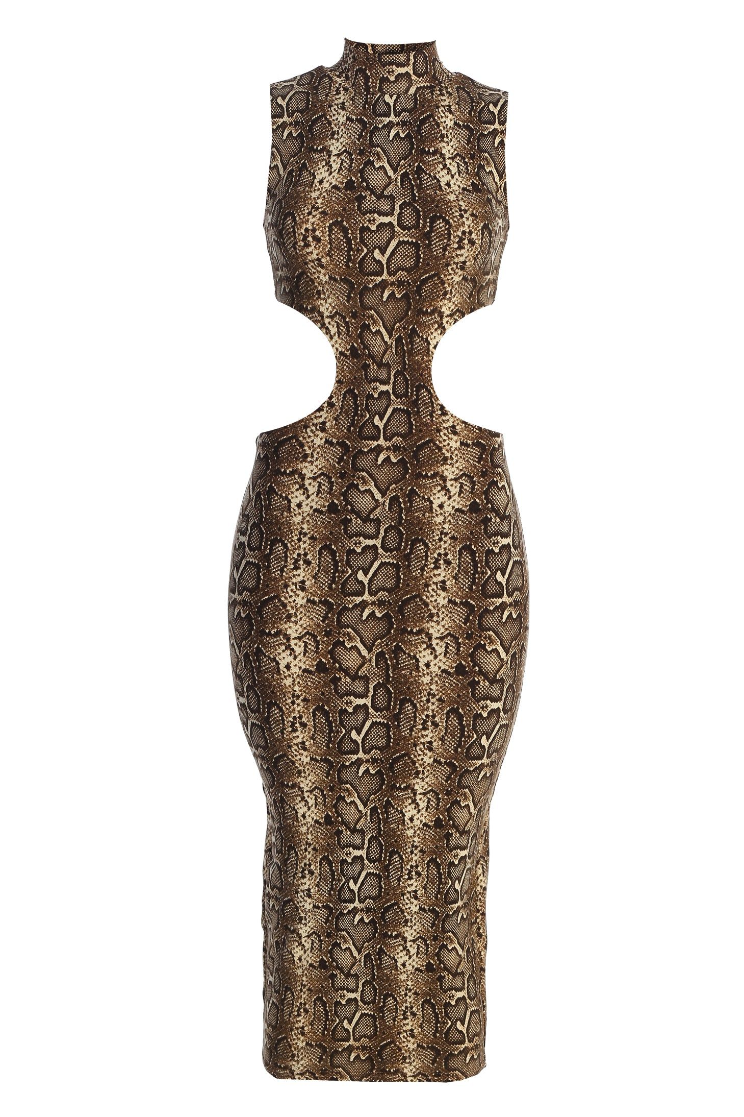 Snakeskin Dynasty Cutout Midi Dress sold by JLUXLABEL