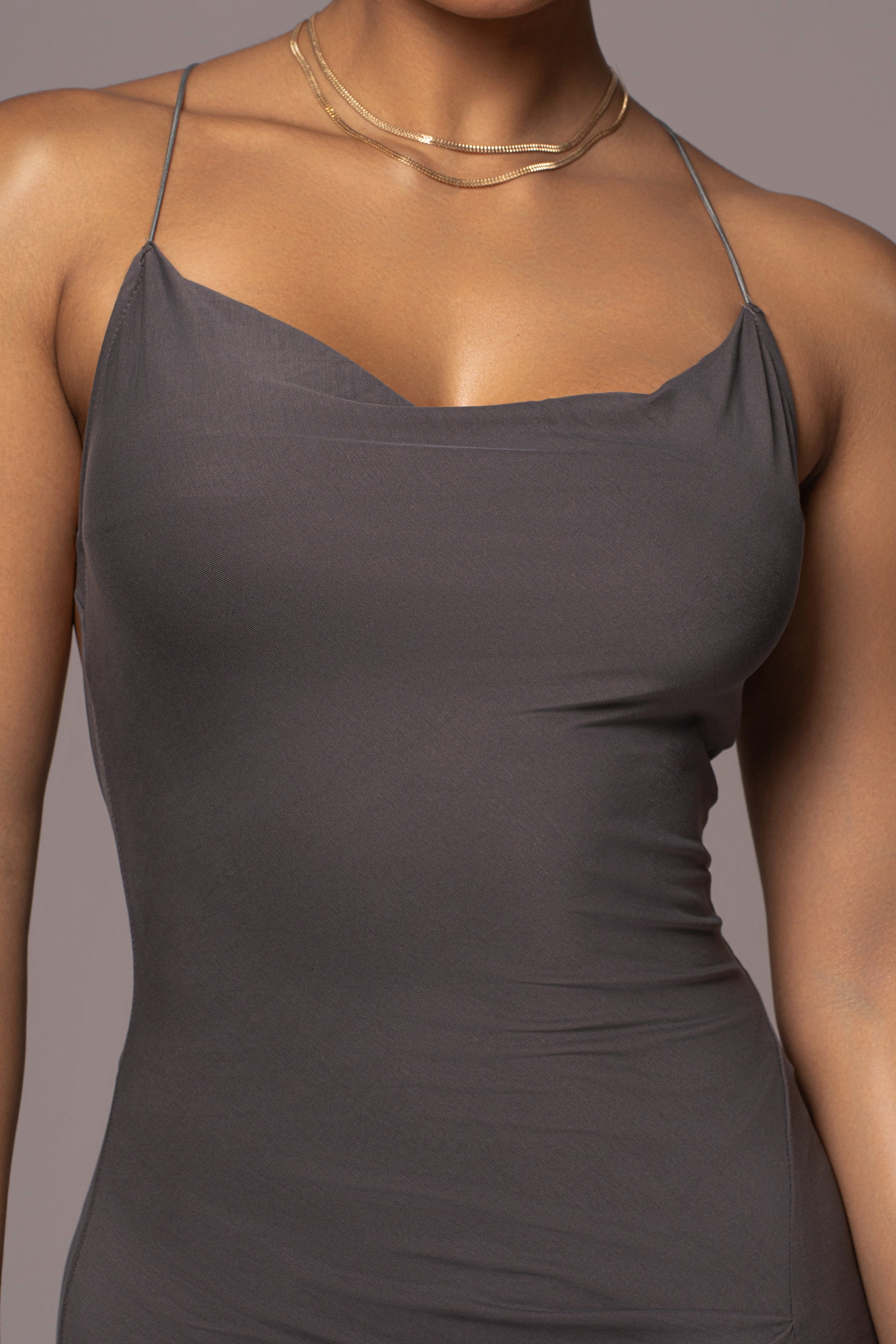 Grey Daniela Cowl Maxi Dress sold by JLUXLABEL product image thumbnail 5