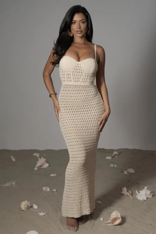 Milk Deep Sea Crochet Maxi Dress sold by JLUXLABEL