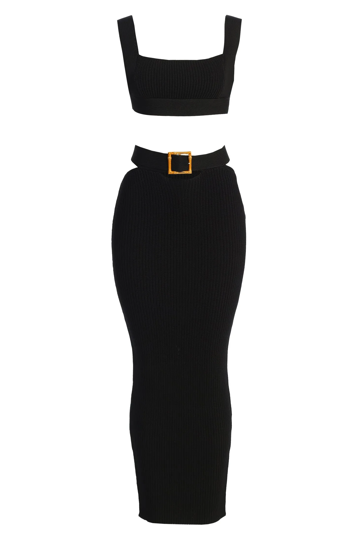 Black Nikole Ribbed Skirt Set sold by JLUXLABEL product image thumbnail 3