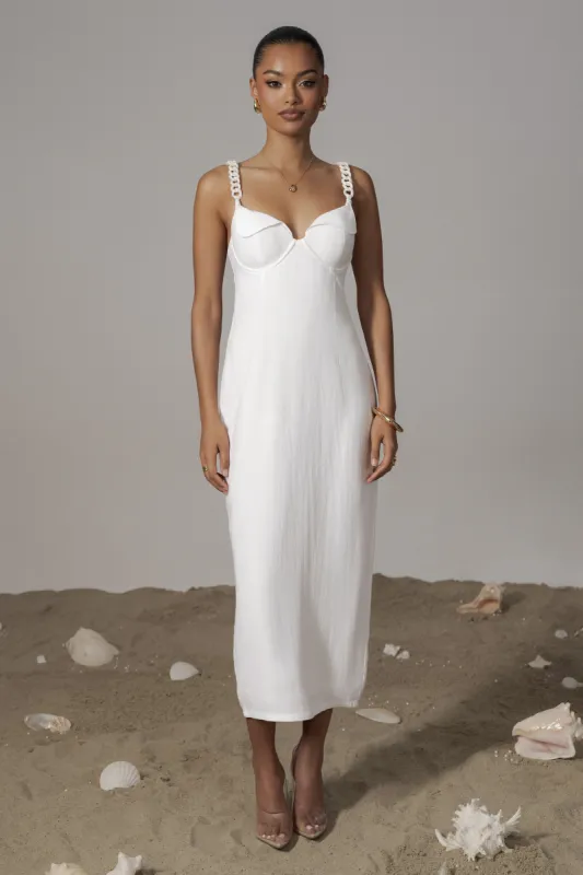 Ivory Secret Hideout Linen Dress sold by JLUXLABEL