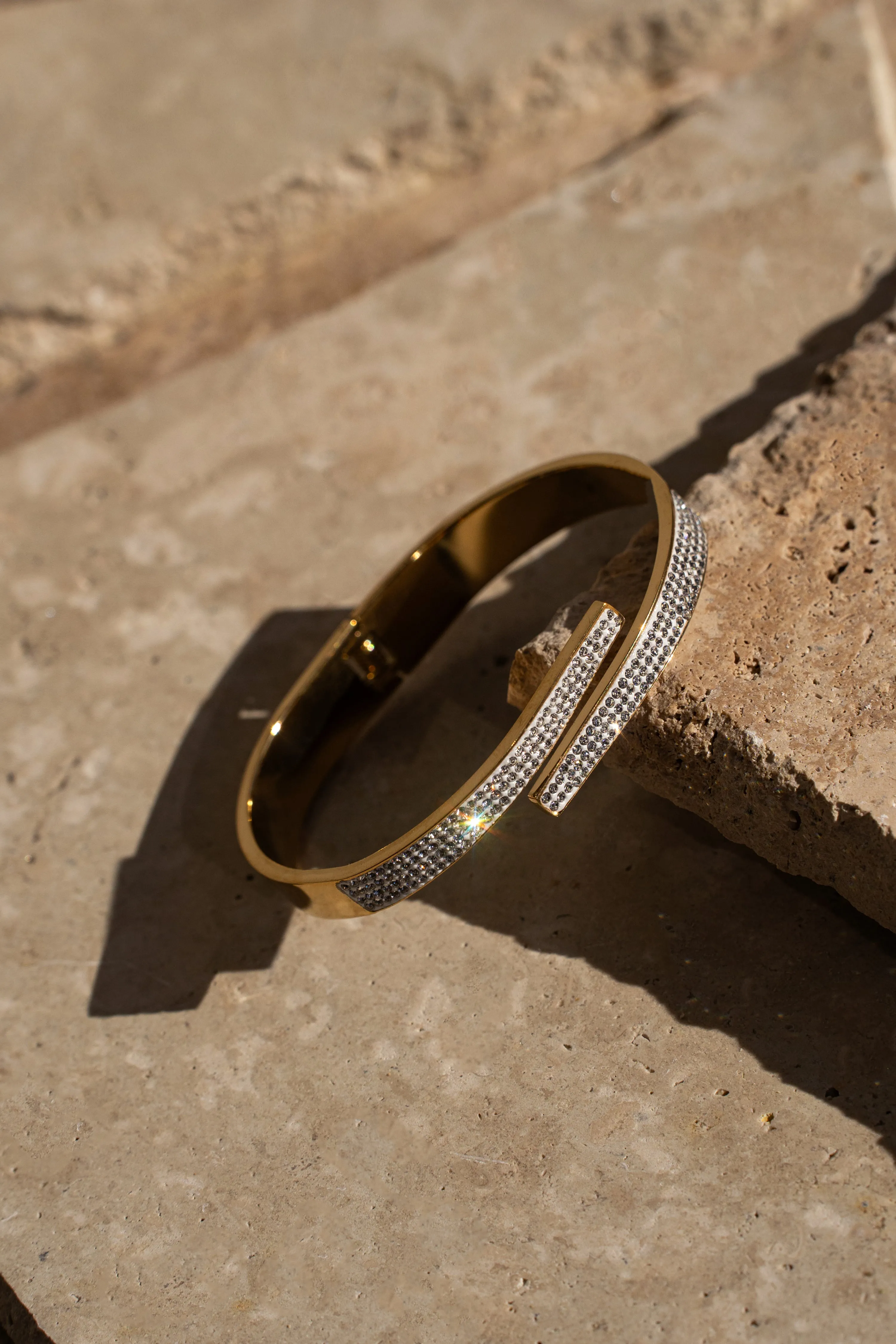 Gold Surreal Crystal Paved Bracelet sold by JLUXLABEL