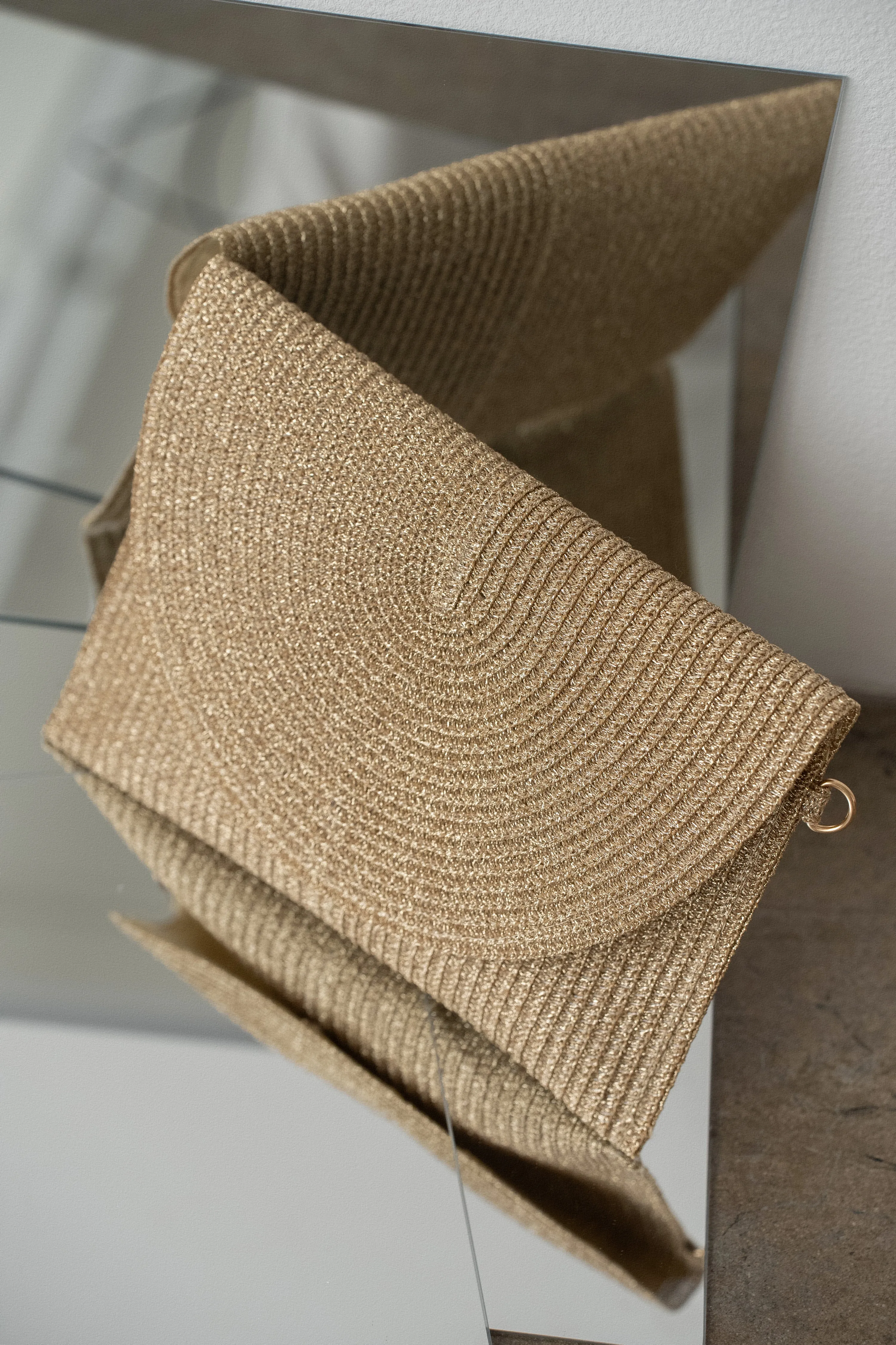 Gold Chloe Woven Clutch sold by JLUXLABEL product image thumbnail 4