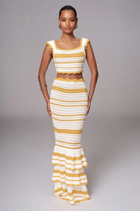 Yellow Corazon Ruffle Skirt Set sold by JLUXLABEL