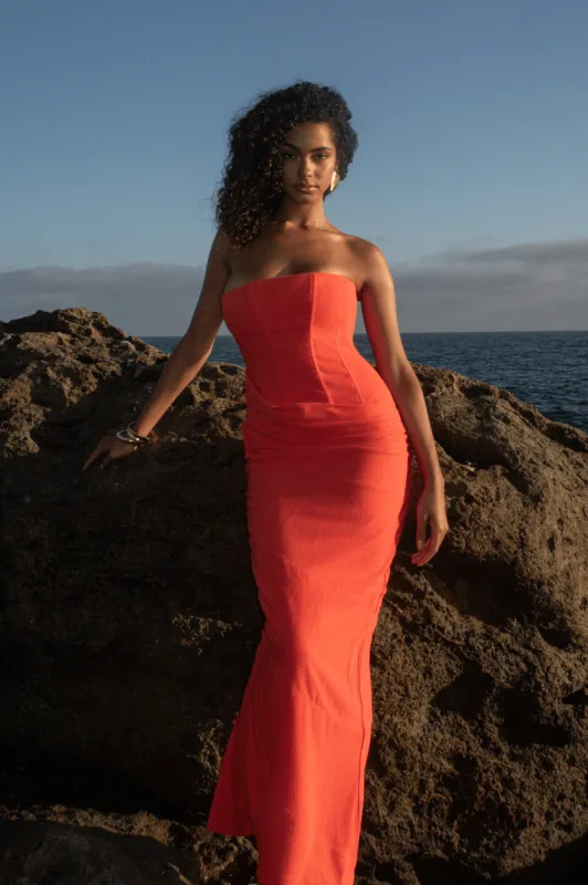 Berry Journey Linen Maxi Dress sold by JLUXLABEL