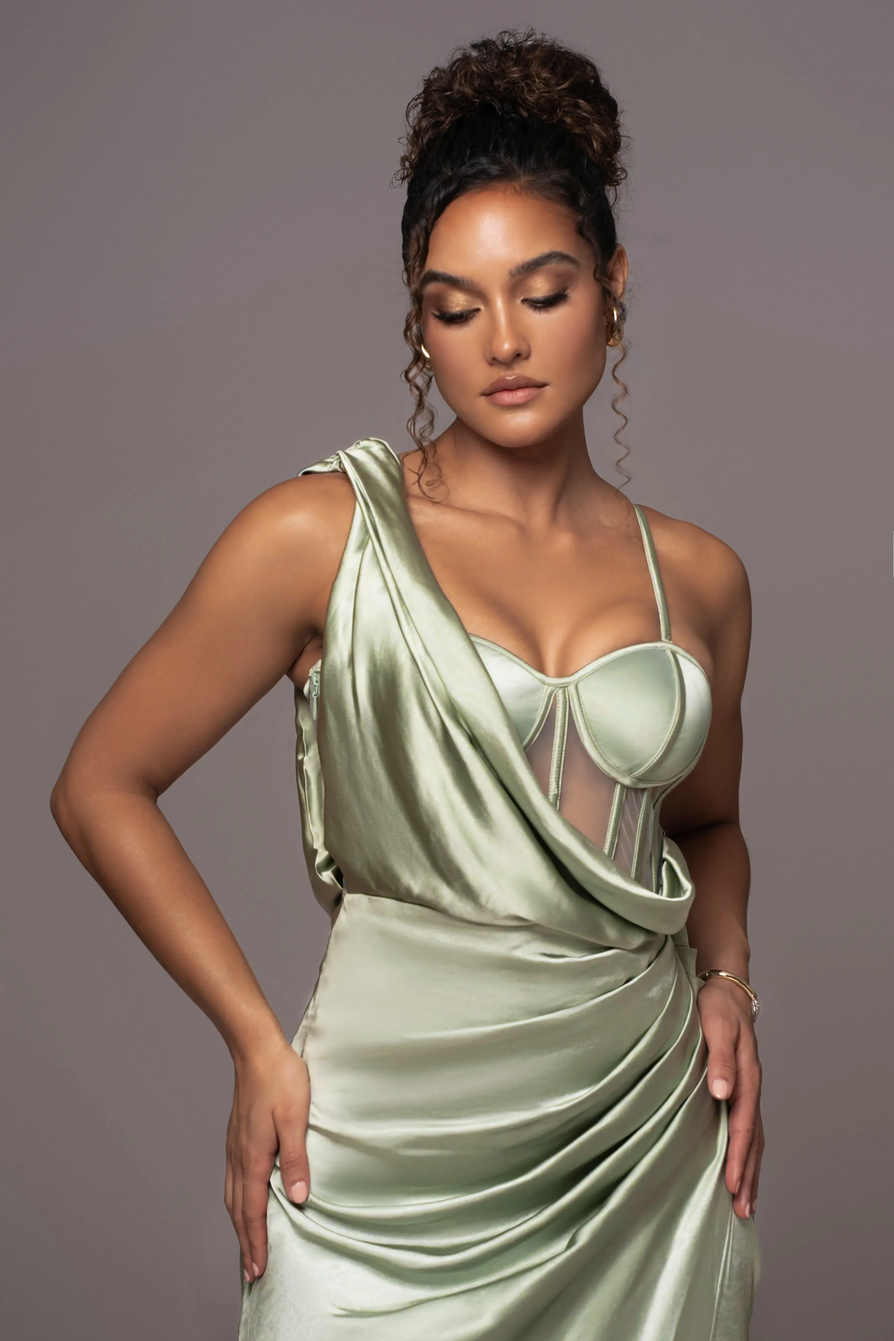 Sage Anastacia Drape Maxi Dress sold by JLUXLABEL product image thumbnail 4