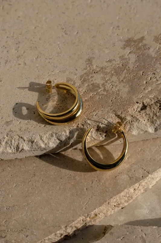 Gold Eastwood Hoop Earrings sold by JLUXLABEL