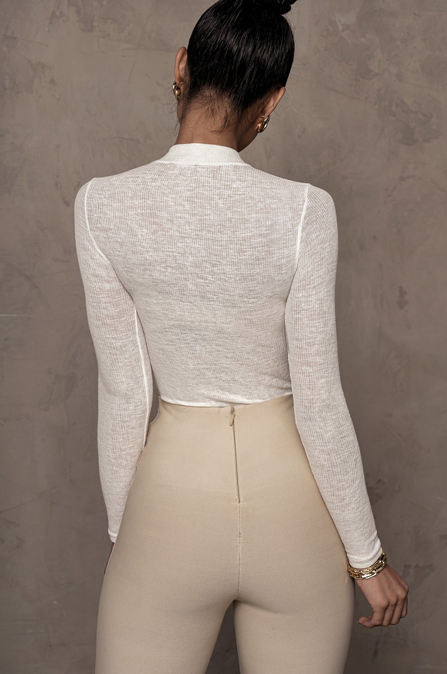 White Kimber High Neck Bodysuit sold by JLUXLABEL product image thumbnail 3
