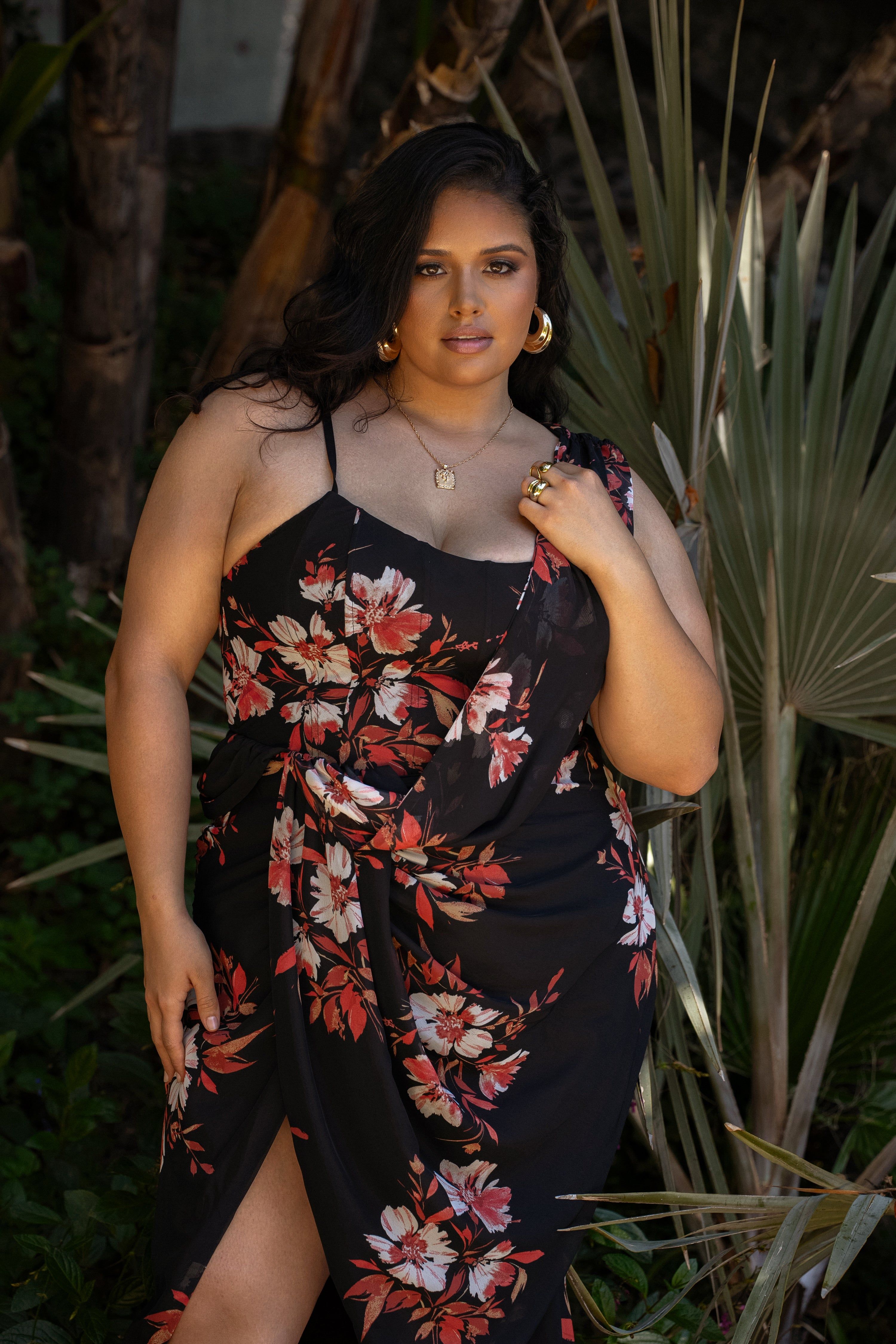 Red Floral Dream Chiffon Dress sold by JLUXLABEL product image thumbnail 5