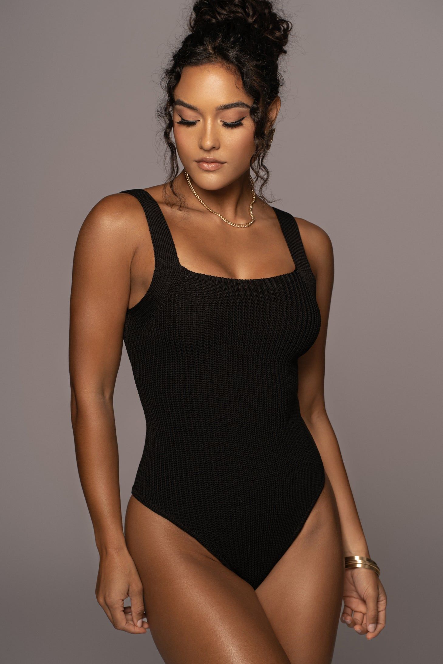 Noir Evette Ribbed Bodysuit sold by JLUXLABEL product image thumbnail 4
