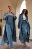 Medium Wash Savannah Belted Denim Coat sold by JLUXLABEL