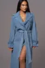 Medium Wash Savannah Belted Denim Coat sold by JLUXLABEL
