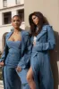 Medium Wash Savannah Belted Denim Coat sold by JLUXLABEL