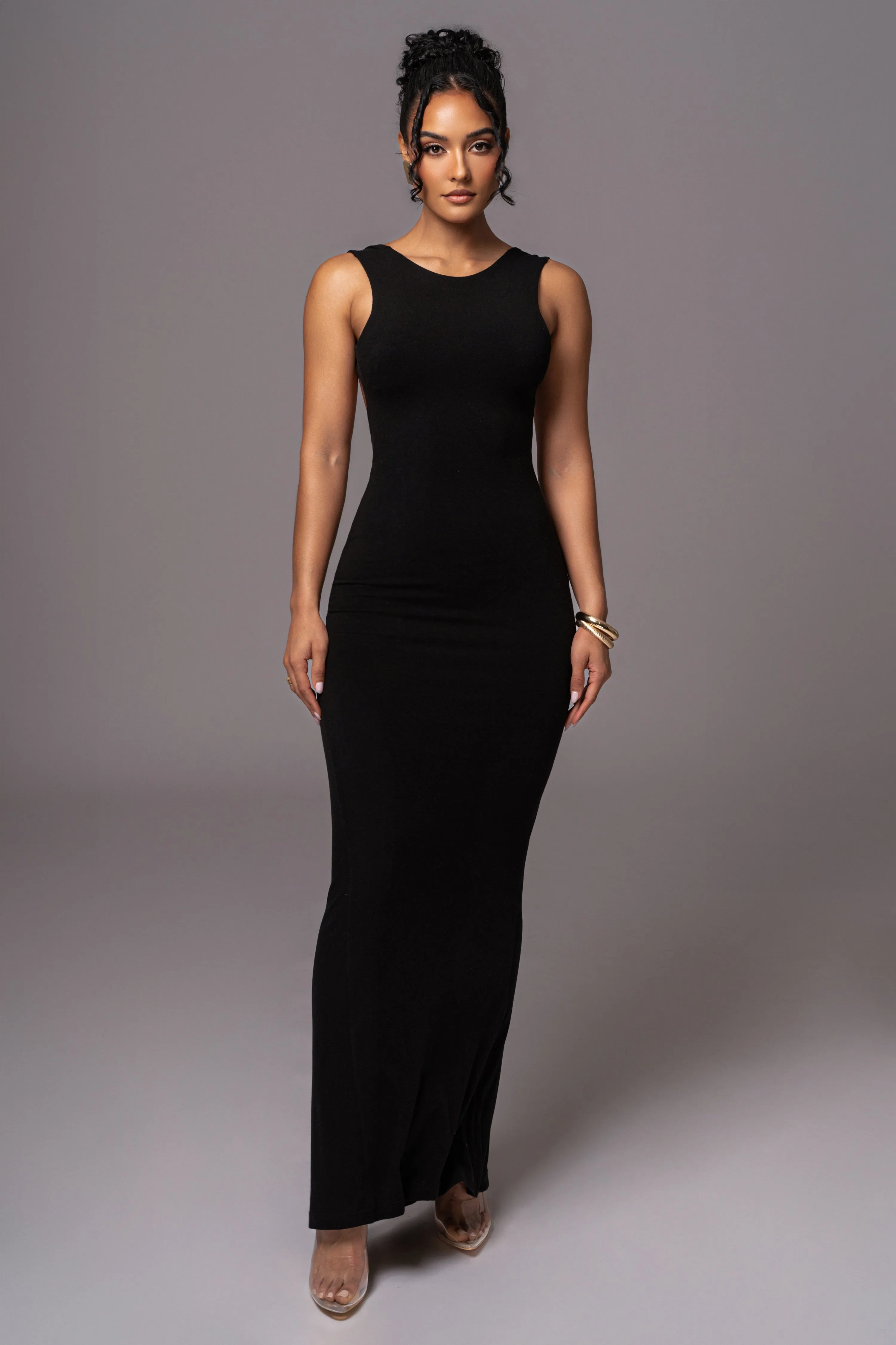Black JLUXBASIX FRONT AND CENTER MAXI DRESS sold by JLUXLABEL product image thumbnail 2