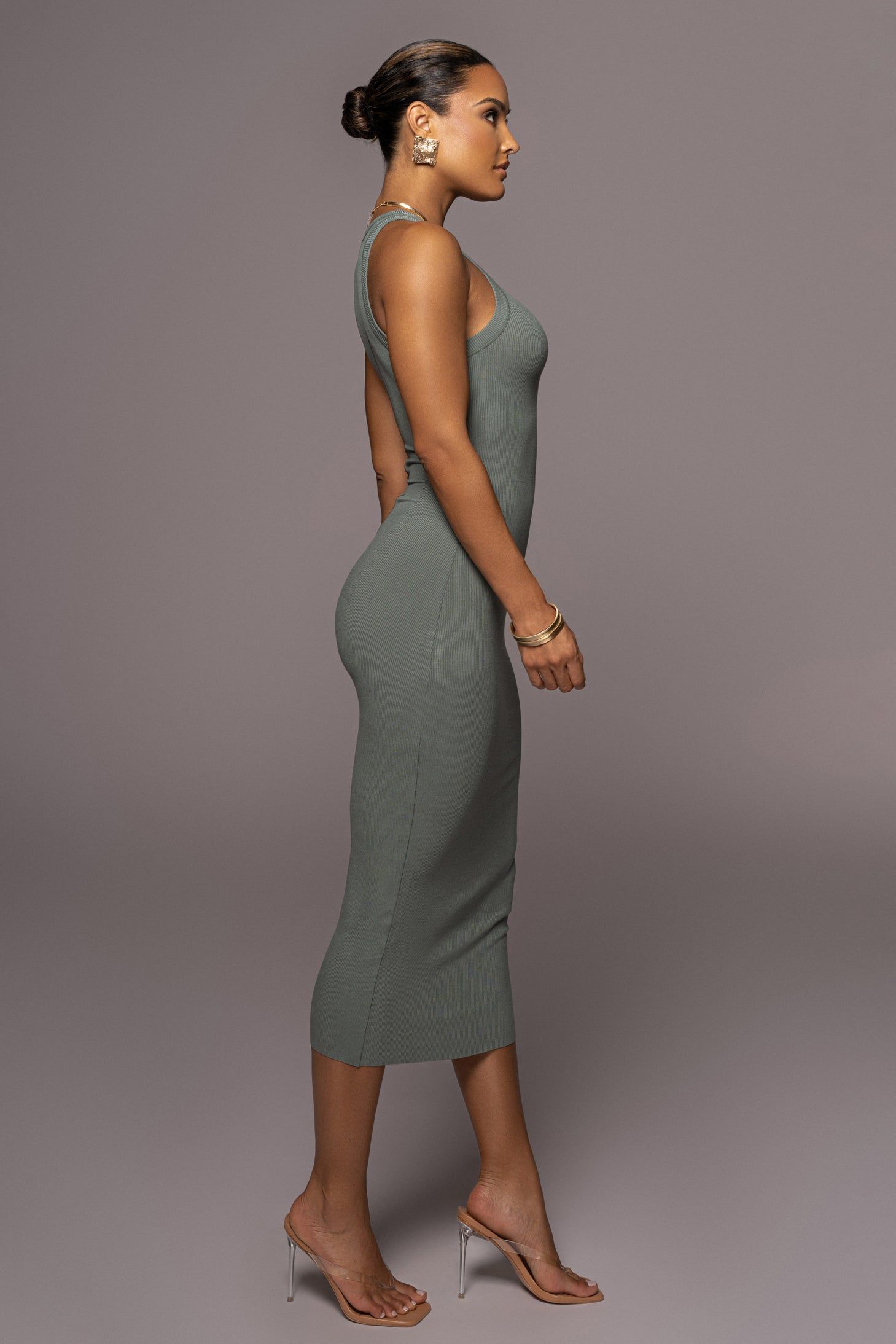 Green Marion Ribbed Dress sold by JLUXLABEL product image thumbnail 4