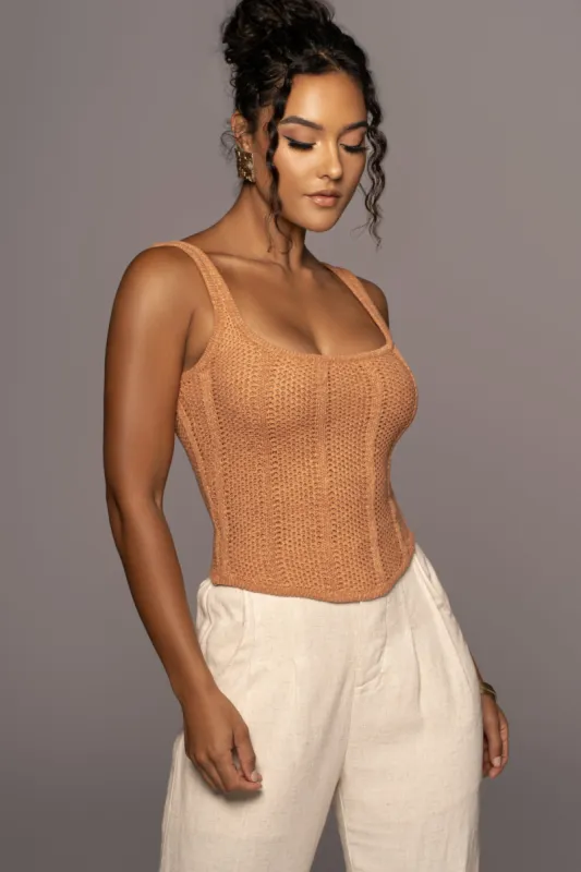Rust Shore Thing Crochet Top sold by JLUXLABEL