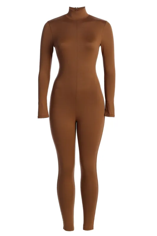 Jluxbasix Pecan Raisa Jumpsuit sold by JLUXLABEL