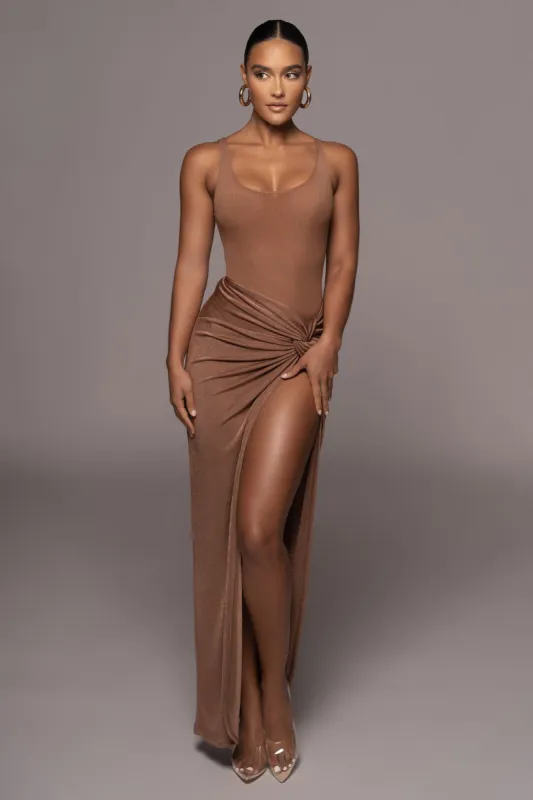 Chocolate Kimora Slinky Skirt made by JLUXLABEL