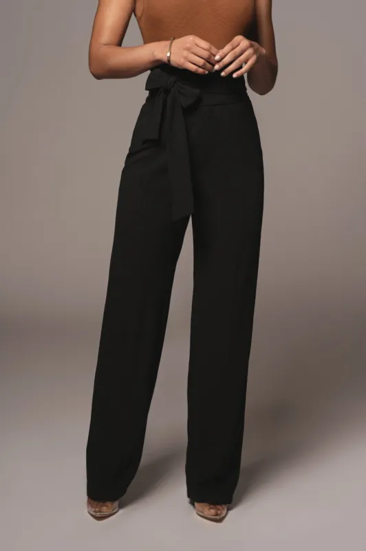 Black Safiya Wide Leg Pants sold by JLUXLABEL