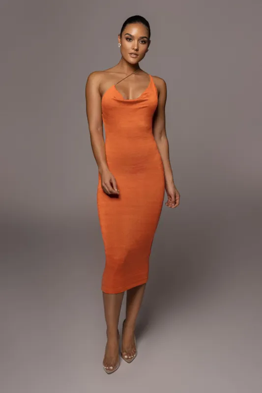Orange Modern Muse Midi Dress sold by JLUXLABEL