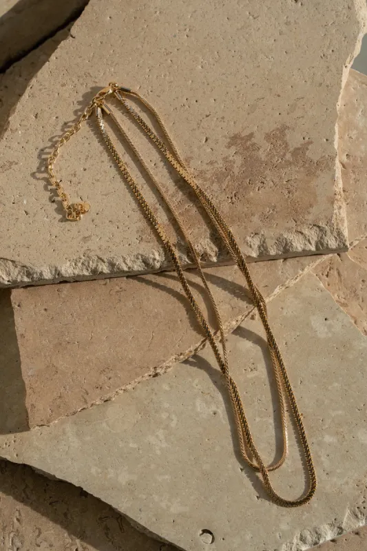 Gold Ryder Layered Necklace sold by JLUXLABEL