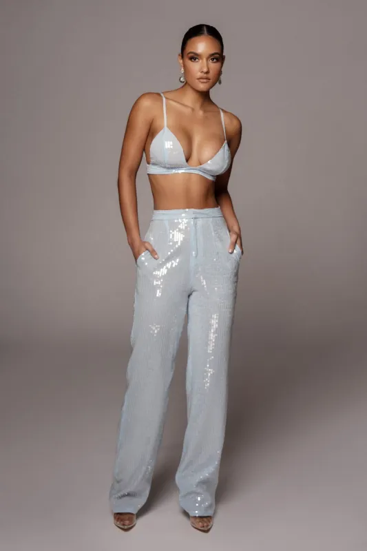 Blue Zinnia Sequin Bralette made by JLUXLABEL