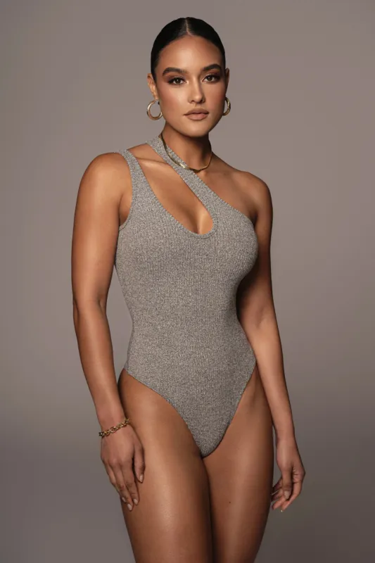 Grey Jediah Keyhole Bodysuit sold by JLUXLABEL