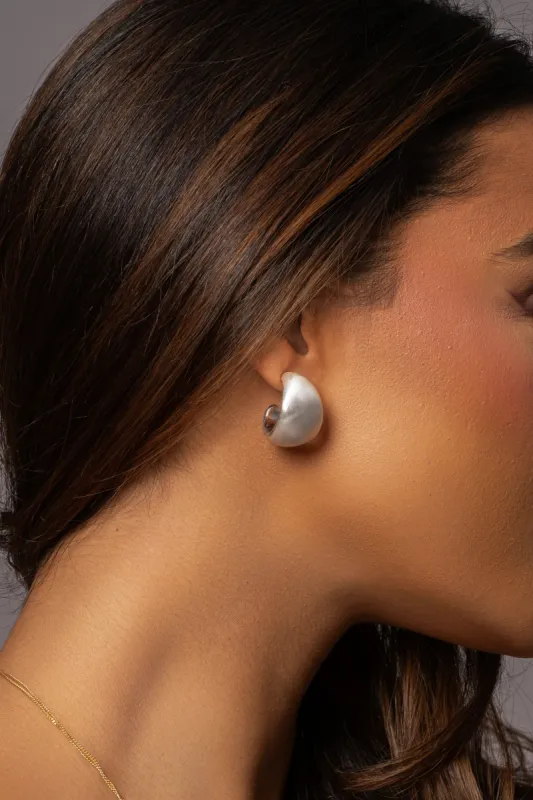 Silver Lennon Open Hoop Earrings made by JLUXLABEL