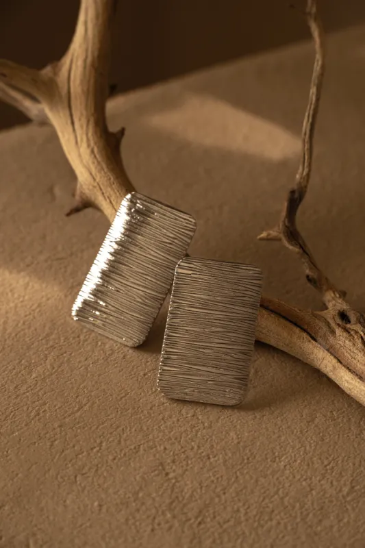 Silver Arin Rectangle Drop Earrings sold by JLUXLABEL