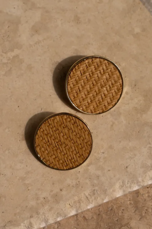 Gold Milano Circular Earrings made by JLUXLABEL