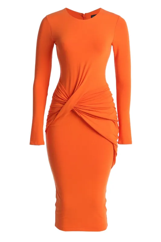 Jluxbasix Orange Modern Lovers Midi Dress sold by JLUXLABEL