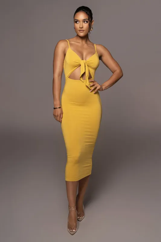 Yellow Soulmate Cut Out Dress made by JLUXLABEL