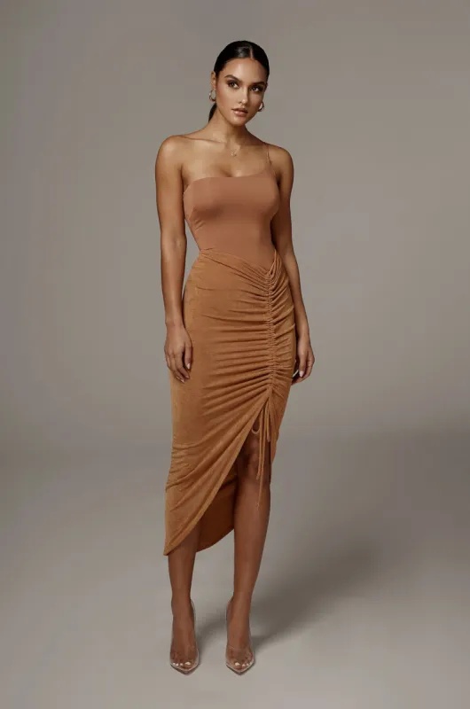 Pecan Aura Slinky Skirt sold by JLUXLABEL