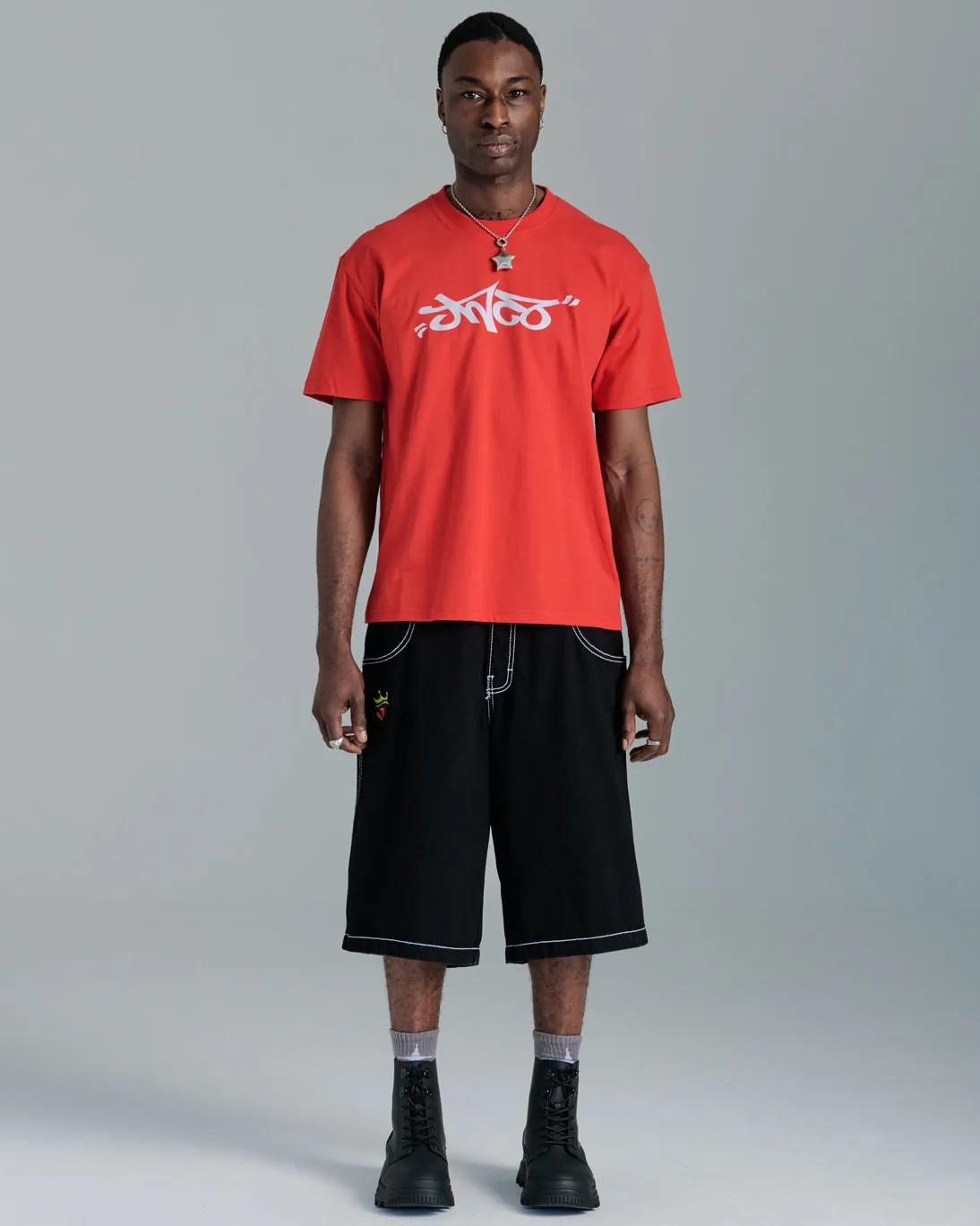 179 Pipes Shorts. 14" Inseam. Jet Black. sold by JNCO