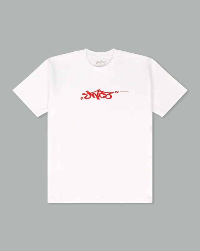 JNCO Los Angeles Tee. White/ Tango Red. sold by JNCO