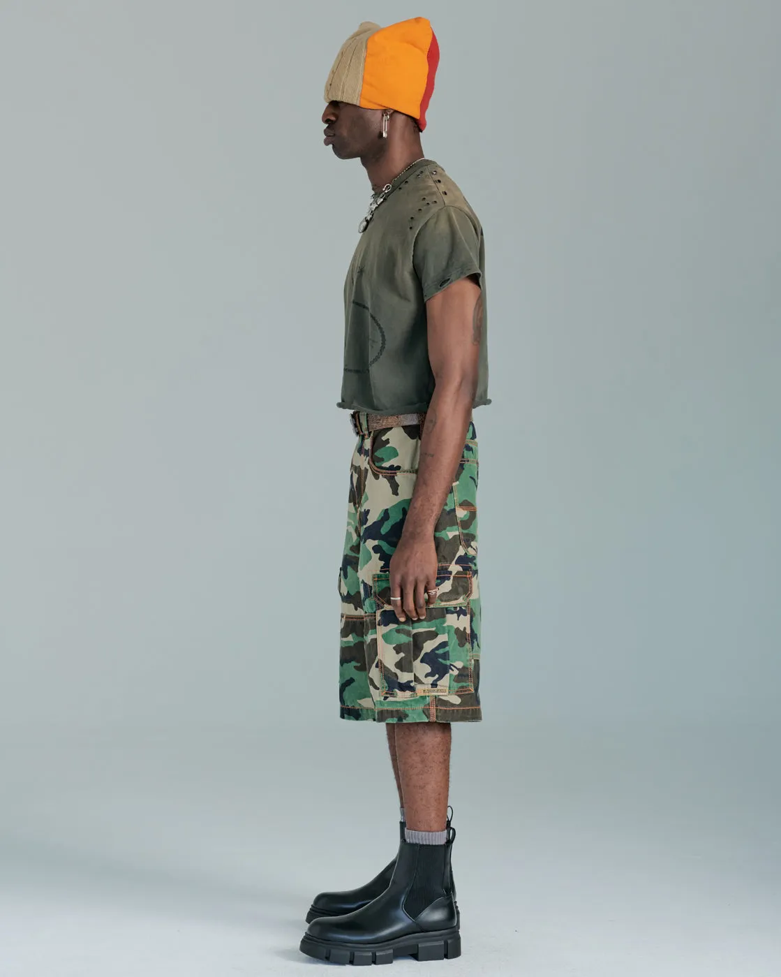 Indicator Cargo Shorts. 14" Inseam. Vintage Camouflage. sold by JNCO product image thumbnail 5