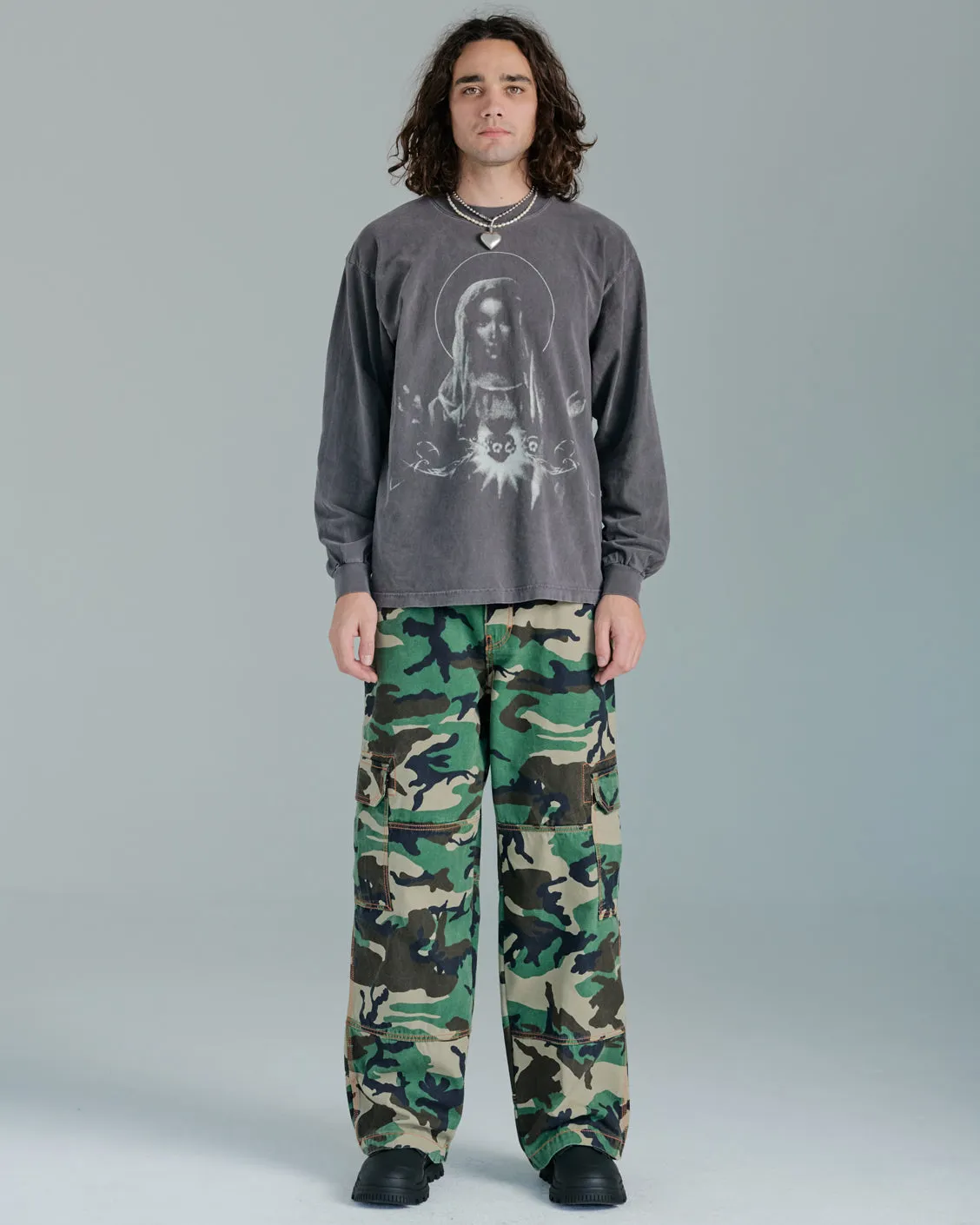 Indicator Cargo Pants. 23”. Canvas Camouflage. sold by JNCO