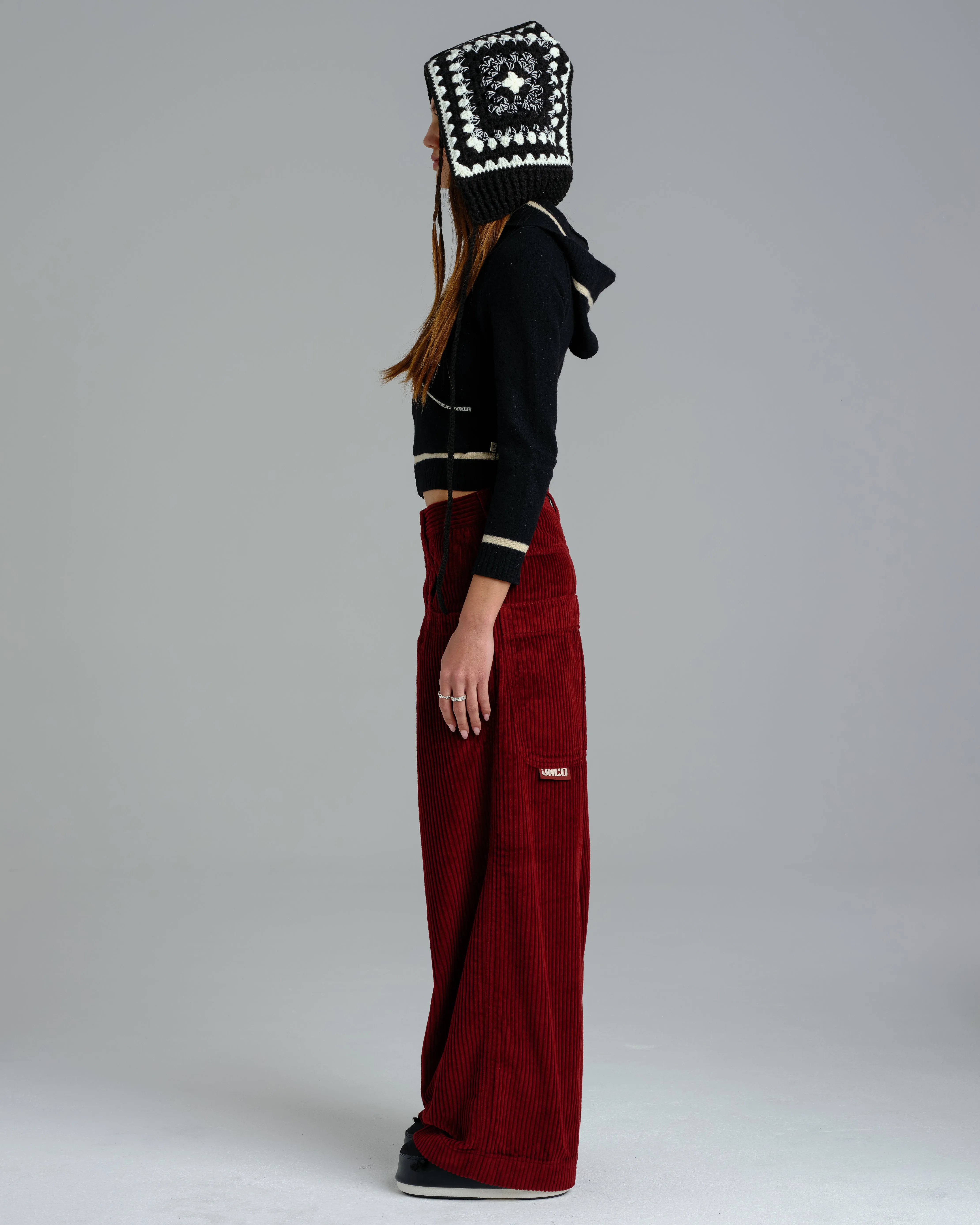 W101 Twin Cannon. 26". 4 Wale Corduroy. Burgundy. sold by JNCO product image thumbnail 5