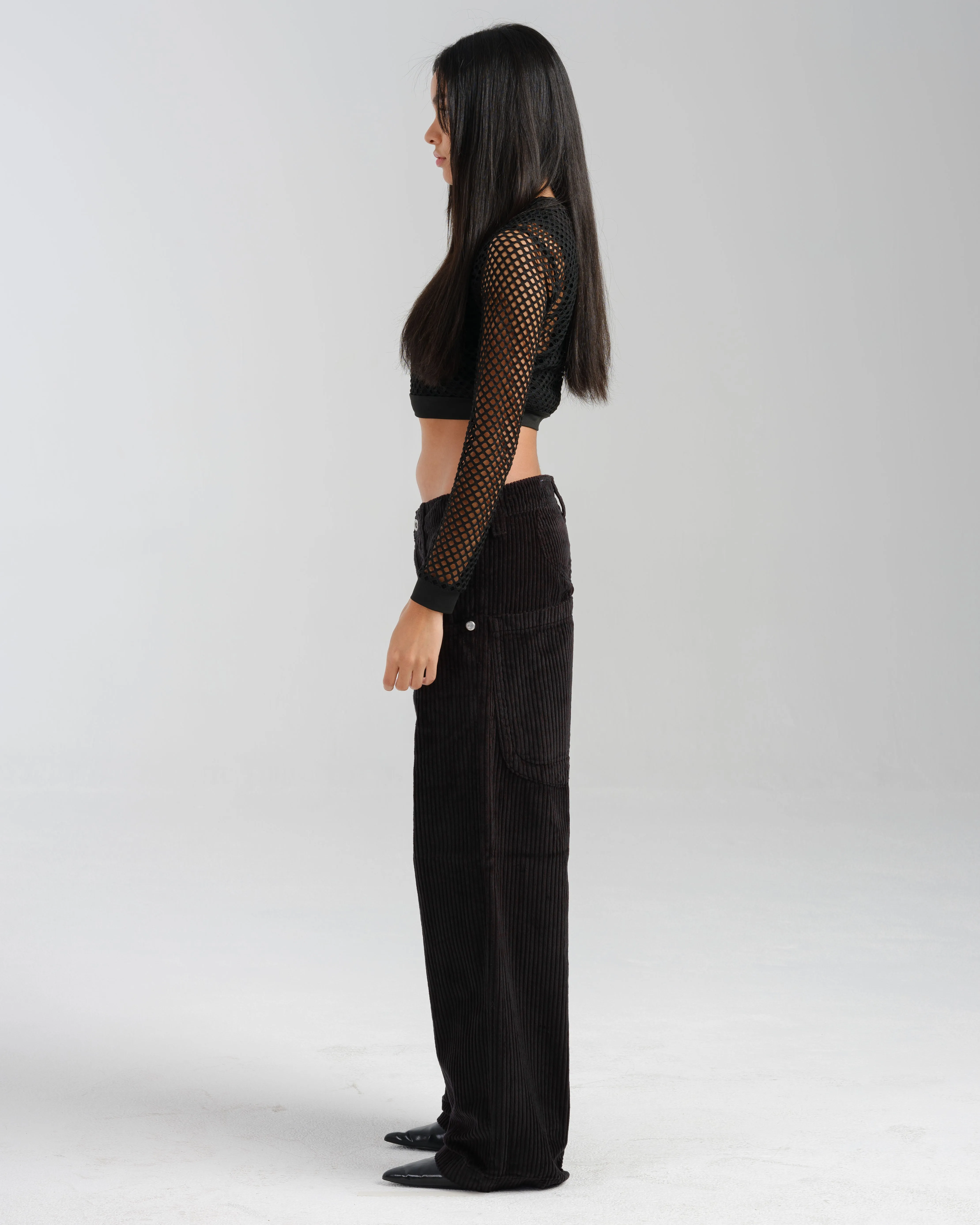 W169 Low Down. 20". 4 Wale Corduroy. Black. sold by JNCO product image thumbnail 4