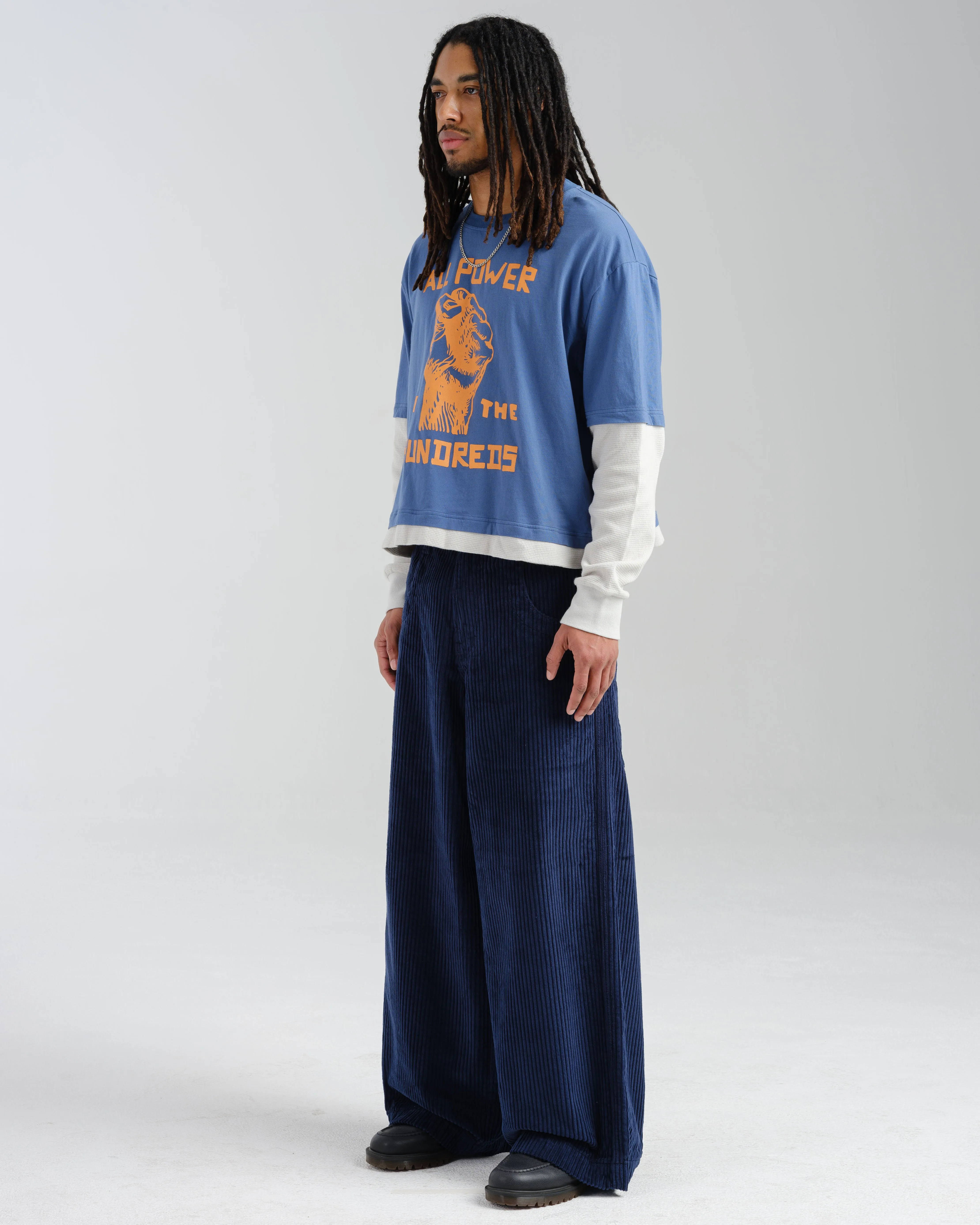 101 Twin Cannon. 26". 4 Wale Corduroy. Navy. sold by JNCO product image thumbnail 3