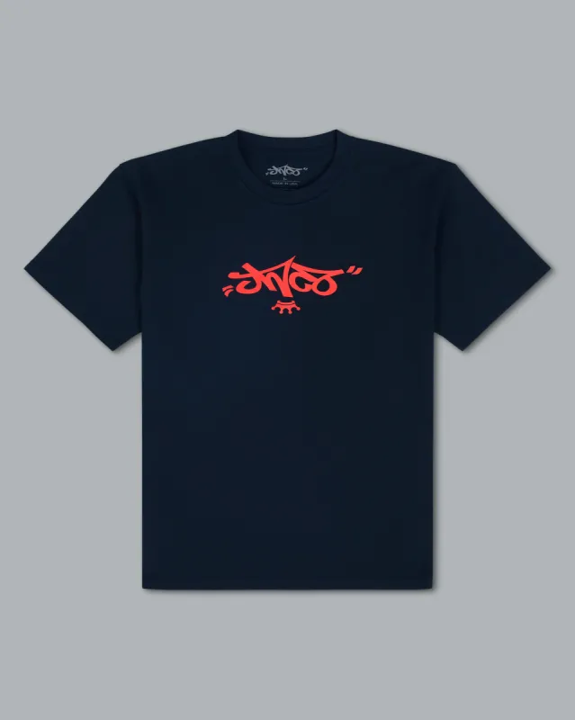 Reversed Crown Tee. Navy/ Tamarind. sold by JNCO